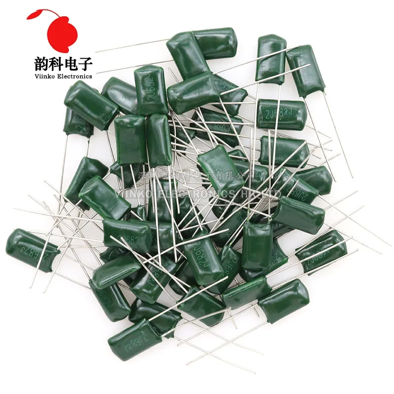 50pcs Polyester film capacitor 630V 1nF 1.5nF 10nF 22nF 33nF 47nF 2J102J 2J152J 2J222J 2J472J 2J682J 2J103J 2J223J 2J333J 2J473J