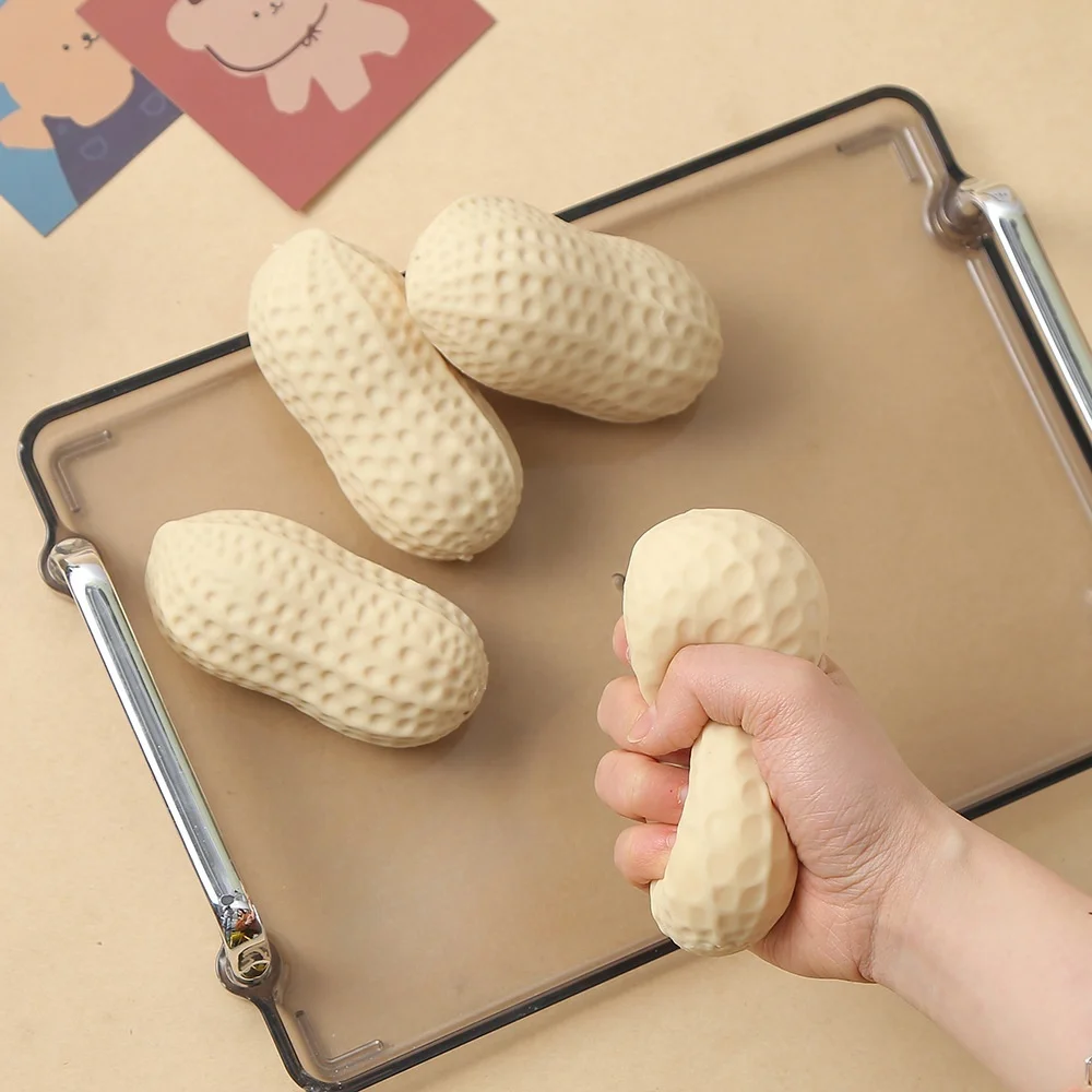 1 unidad de juguete blando de rebote lento con forma de cacahuete simulado, creativo, para alivio del estrés y descompresión, ideal como regalo o recuerdo de fiesta.