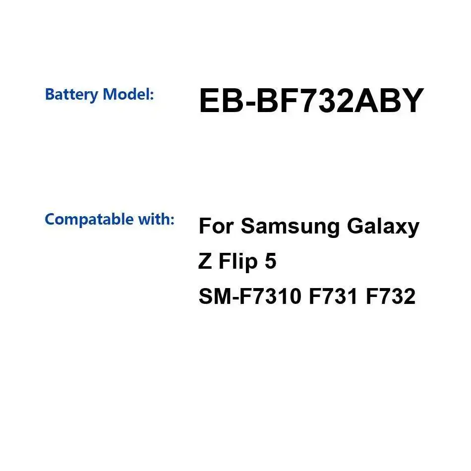 

EB-BF732ABY для Samsung Galaxy Z Flip 5 SM-F7310 F731 F732 аккумулятор мобильного телефона 2700 мАч долговечный