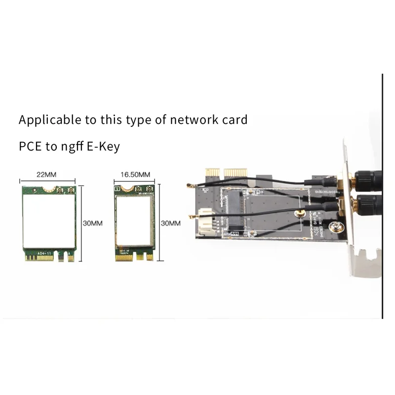 Adaptador de cartão wi-fi pcie, placa de rede sem fio m2 ngff, conversor bluetooth para desktop wi-fi 8260 8265ngw ax200 9260 7265