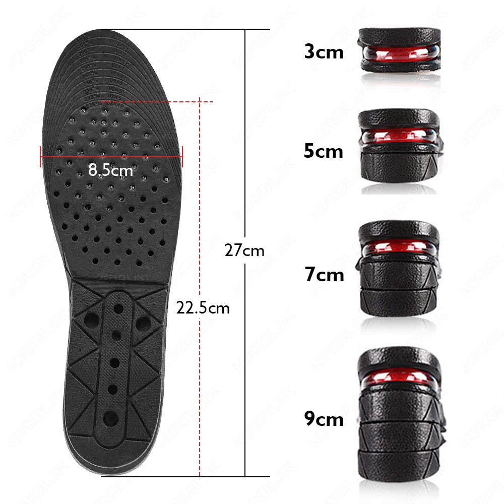 Height Increase Shoes Insoles Cushion Heighten Growing Soles Lift Adjustable Cut Insert Taller Sports Pad Height Template Unisex