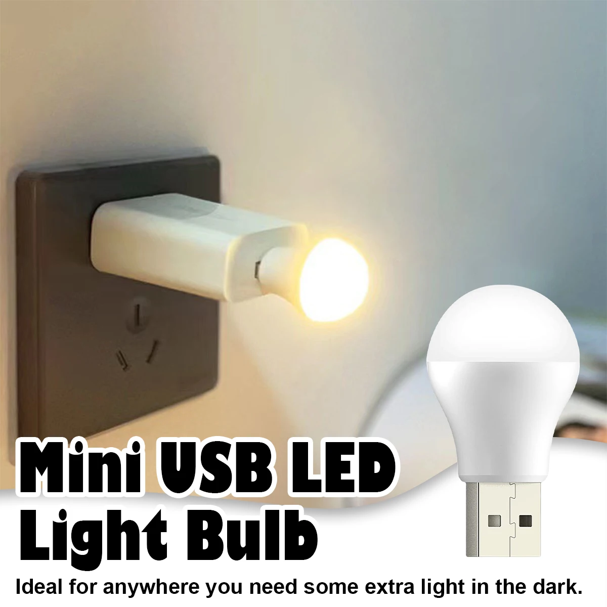 

5PCS Mini USB Night Light Cool White LED Lights Reading Light Book Night Portable Home USB Nightlight Books Bedroom Lamps