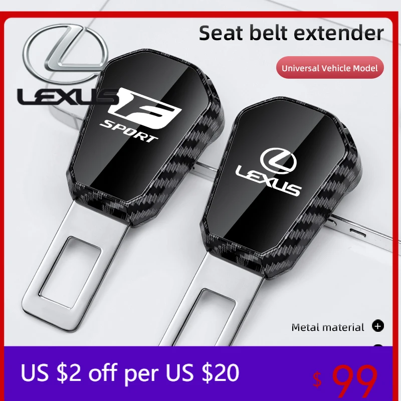 

Interior Mouldings Car Carbon Fiber Safety Belt Buckle Extension Accessories For Lexus F SPORT GX460 Ct200h IS250 ES 220D IS200