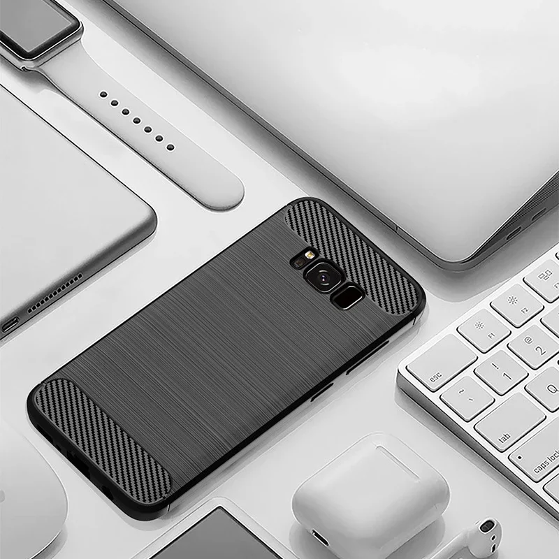 Case For Samsung Galaxy S8 Case Silicone TPU Bumper Carbon for S Light Luxury Cover for Samsung Galaxy S8 Lite G9500 G950F Funda
