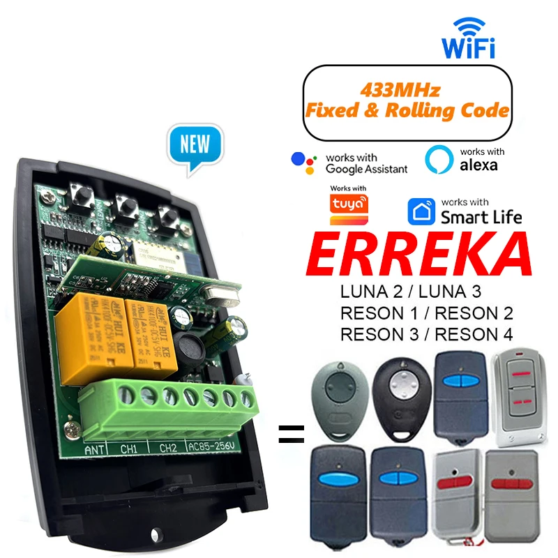 Universal Work With Tuya Garage / Gate Motor Receiver Compatible with LUNA2 LUNA 3 RESON1 RESON 2 RESON 3 RESON4 Remote Control