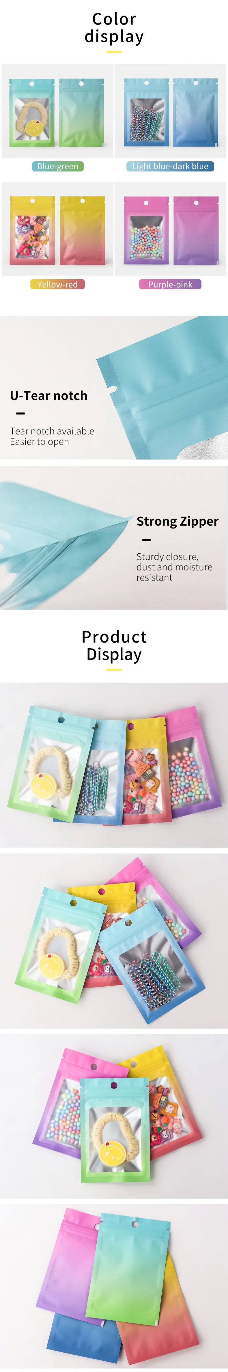 100 Stück, transparente Mini-Schmuckverpackungsbeutel, wiederverschließbare Druckverschluss-Verpackungsbeutel, Nagelzubehör, Verpackungsbeutel für kleine Unternehmen – Detail 2