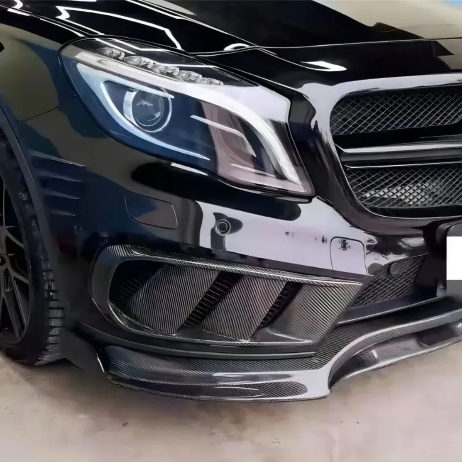 Real Carbon Fiber/FRP For Benz GLA Class X156 GLA 200 GLA260 GLA45 2014 - 2016 Front Bumper Air Vent Cover Fog Lamp Mesh Grill