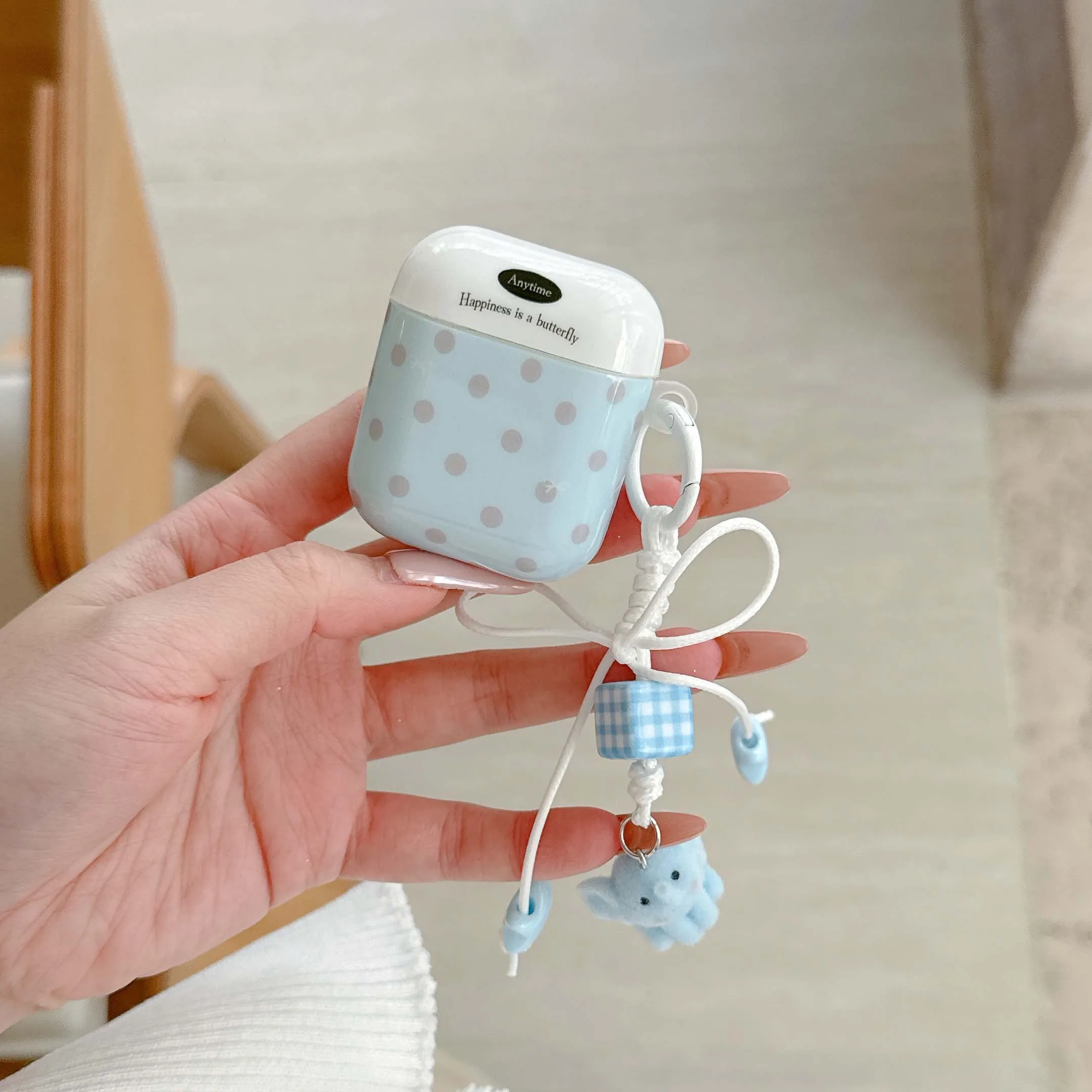 Happy blue imd funda para auriculares jane caja de carga inalámbrica bluetooth para apple airpods pro 3 2nd 2 1 4 ins cubierta colgante de elefante