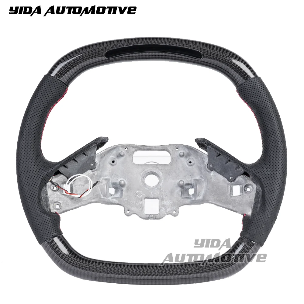

Custom Car Steering Wheel for Chevrolet Corvette C8 exhaust LED RPM Carbon Fiber Steering Wheel