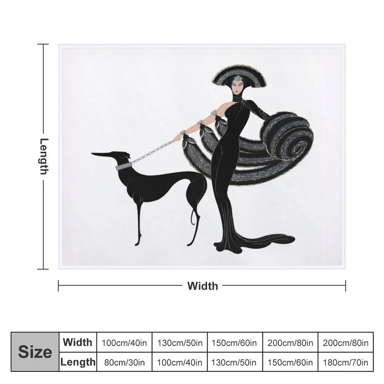 Art Deco era Haute Couture Fashion illustration Throw Blanket Extra Large Throw Decorative Throw Warm Bed Fashionable Blankets