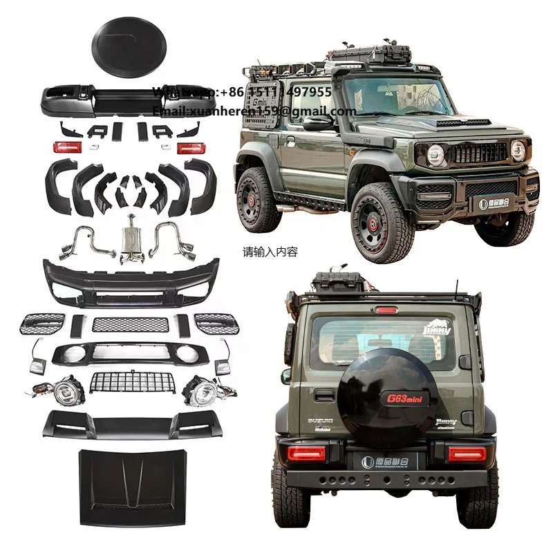 Jimny Upgrade to G Class G63 4X4² Car Auto Body Parts Kits Conversion Accessories Bumper Systems for Suzuki Jimny