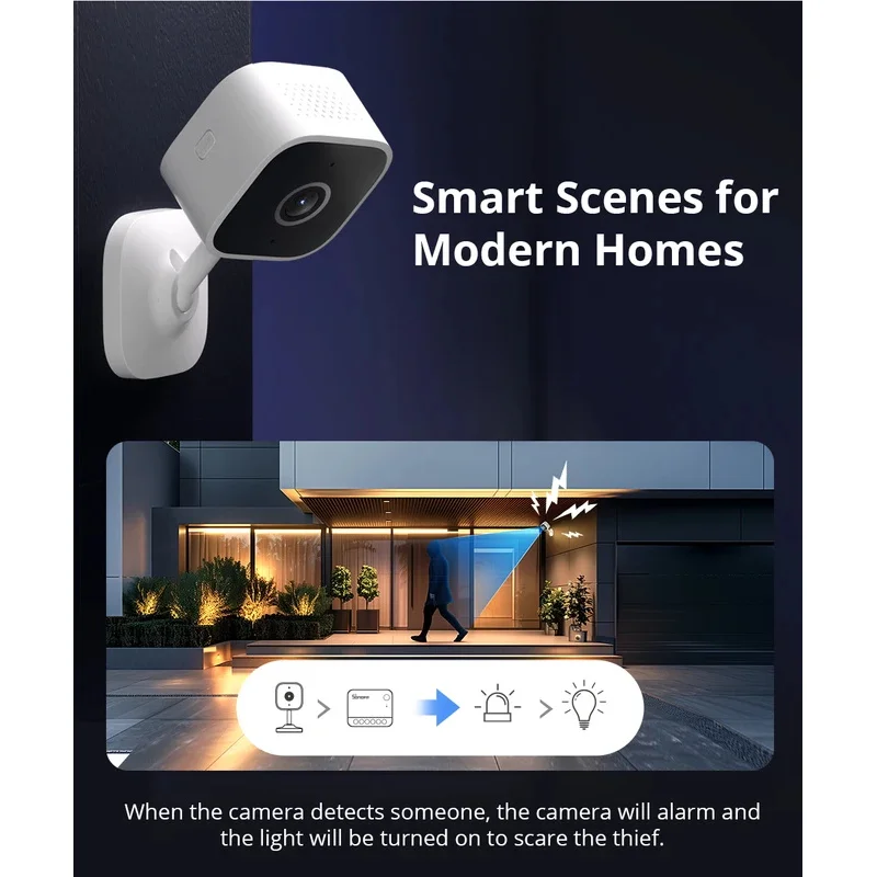 TS SONOFF CAM Slim Gen2 WiFi Smart Home Security Camera 1080P HD Motion Detection Two-Way Audio eWeLink APP Support Alexa Google