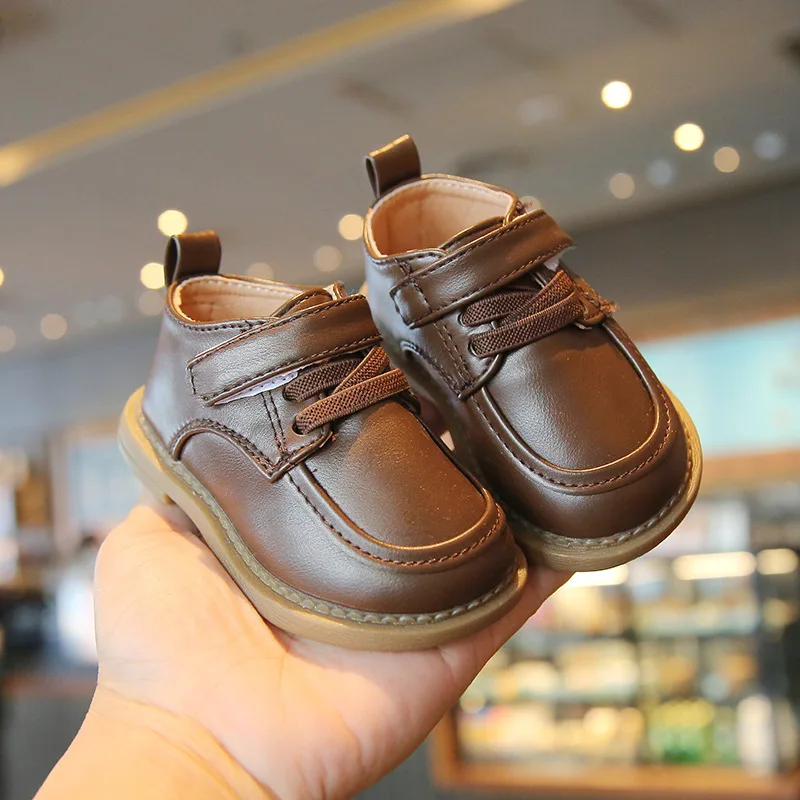 Baby Shoe 2023 Spring New British Style Leather Shoe for Boy Girl Soft Bottom Anti-slip Comfortable Shoe First Walkers Kids Shoe