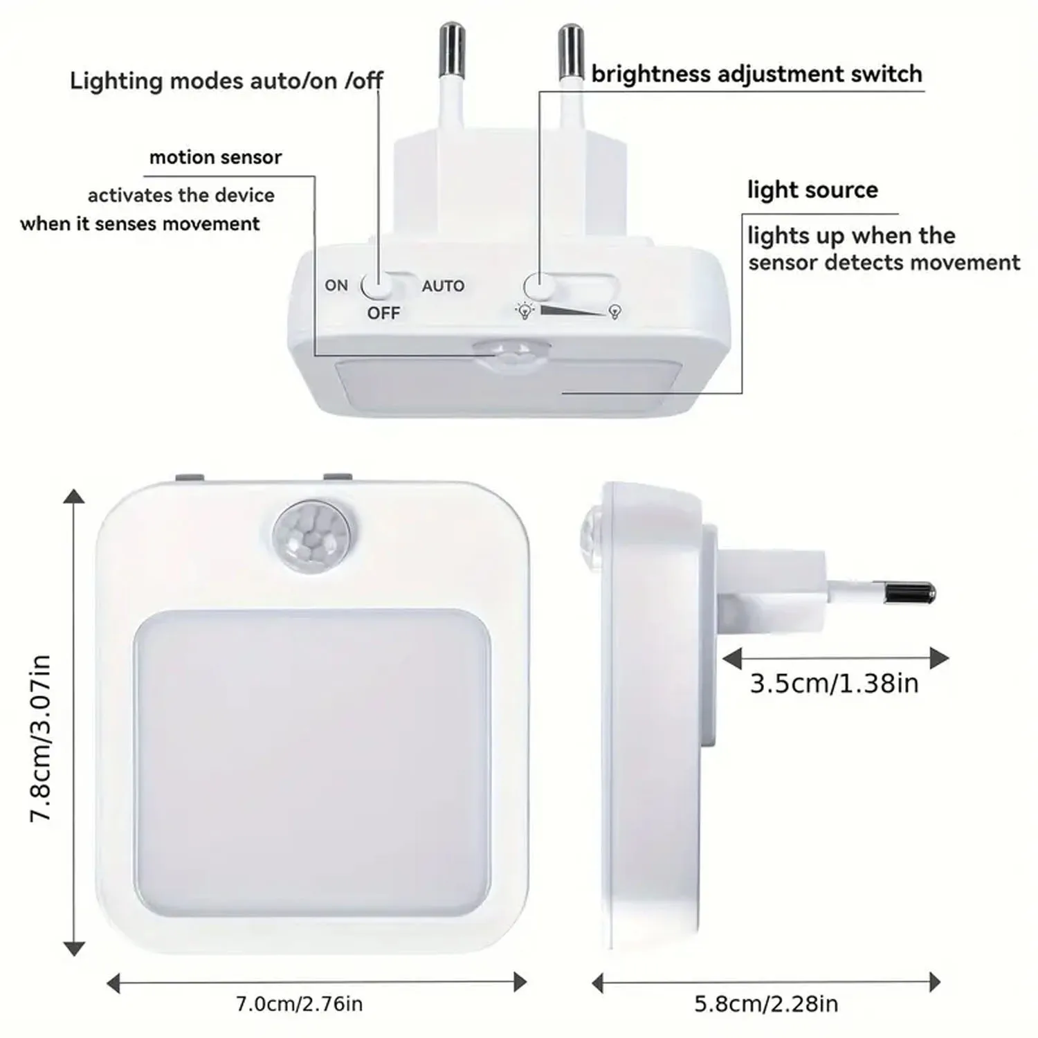 1PC Red Light Night Light With A Plug, Intelligent Night Light, Automatic On/Off, Suitable For Bedroom, Bathroom, Kitchen image 3