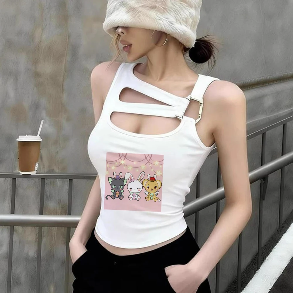 Camiseta corta Cardcaptor Sakura, estilo shoujo gyaru, anime cutecore, escena linda, camiseta de anime japonés, barata, liquidación de Japón