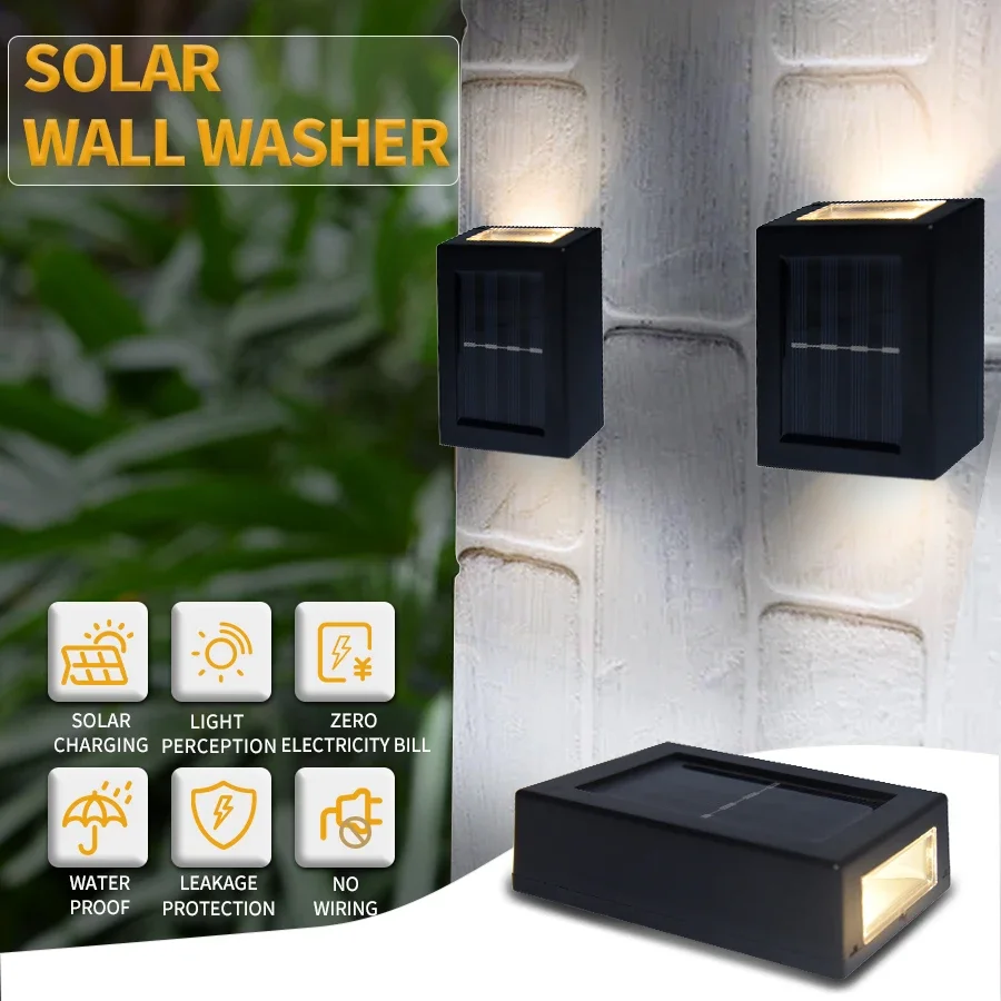 

Solar Wall Lamp Outdoor Solar Spot Lights Up and Down Luminous Lighting Light Waterproof For Garden Yard Street Landscape Decor