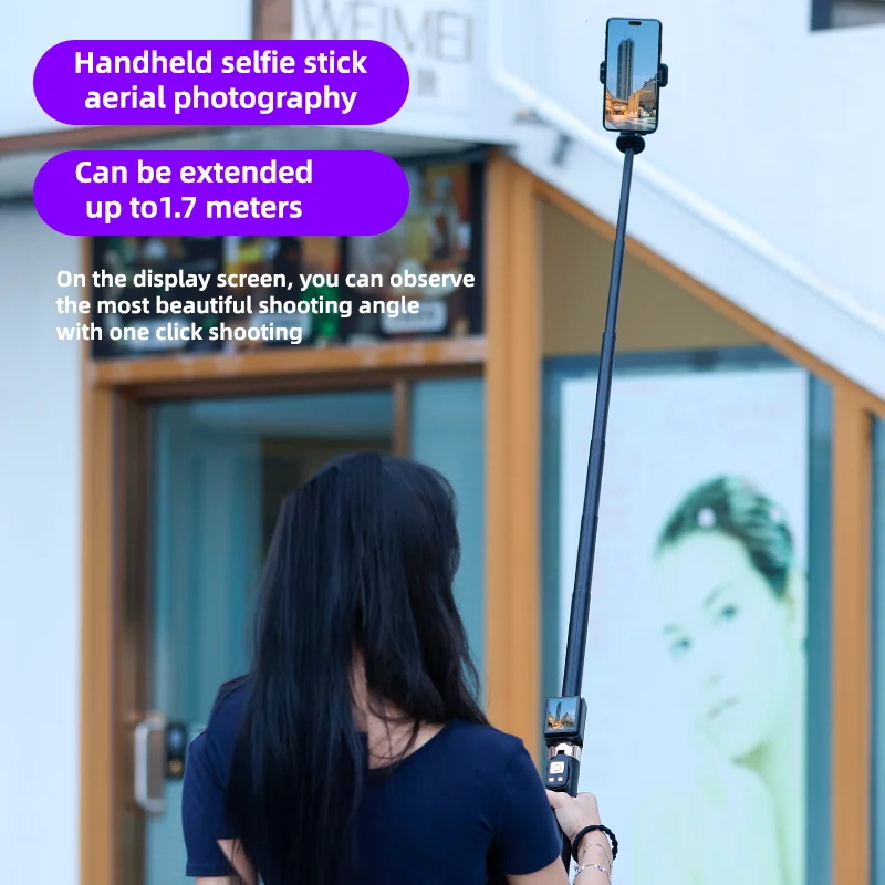 Phone Tripod Selfie Sticks with Phone Screen Mirroring for Live Streaming Phone Rear Camera Tripod