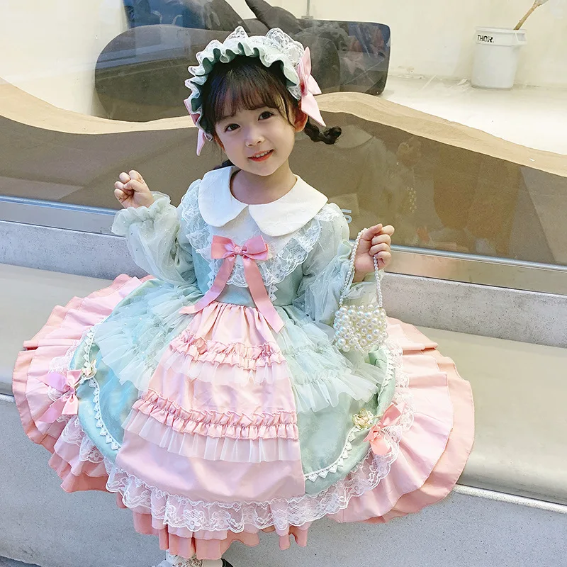 Dress Girls Baby Cute Lolita Style Birthday Party Dress Bridesmaid Wedding Dresses Princess Vestidos Autumn Costume for Girl