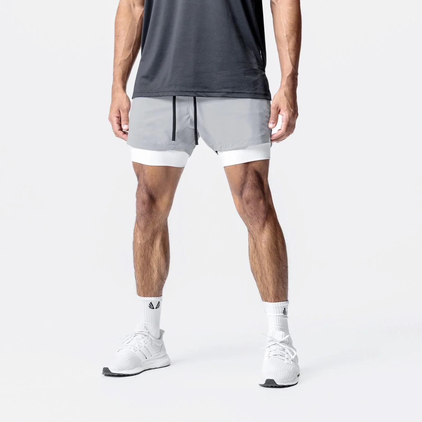 2025 Men's Two-in-one Sports Shorts Breathable Casual Quick-drying Double-layer Shorts Running Sportswear Bottoms