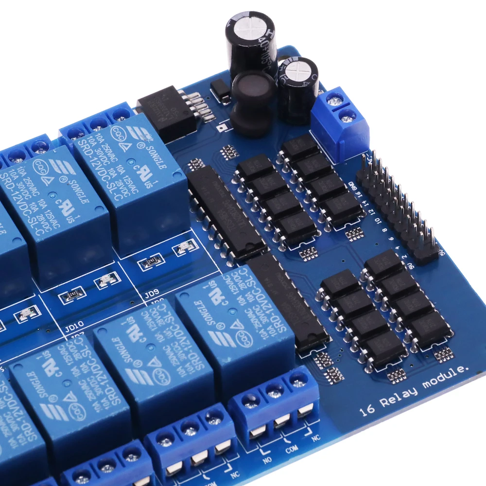 5V 12V 16 Channel Relay Module Interface Board For Arduino PIC ARM DSP PLC With Optocoupler Protection LM2576 Power