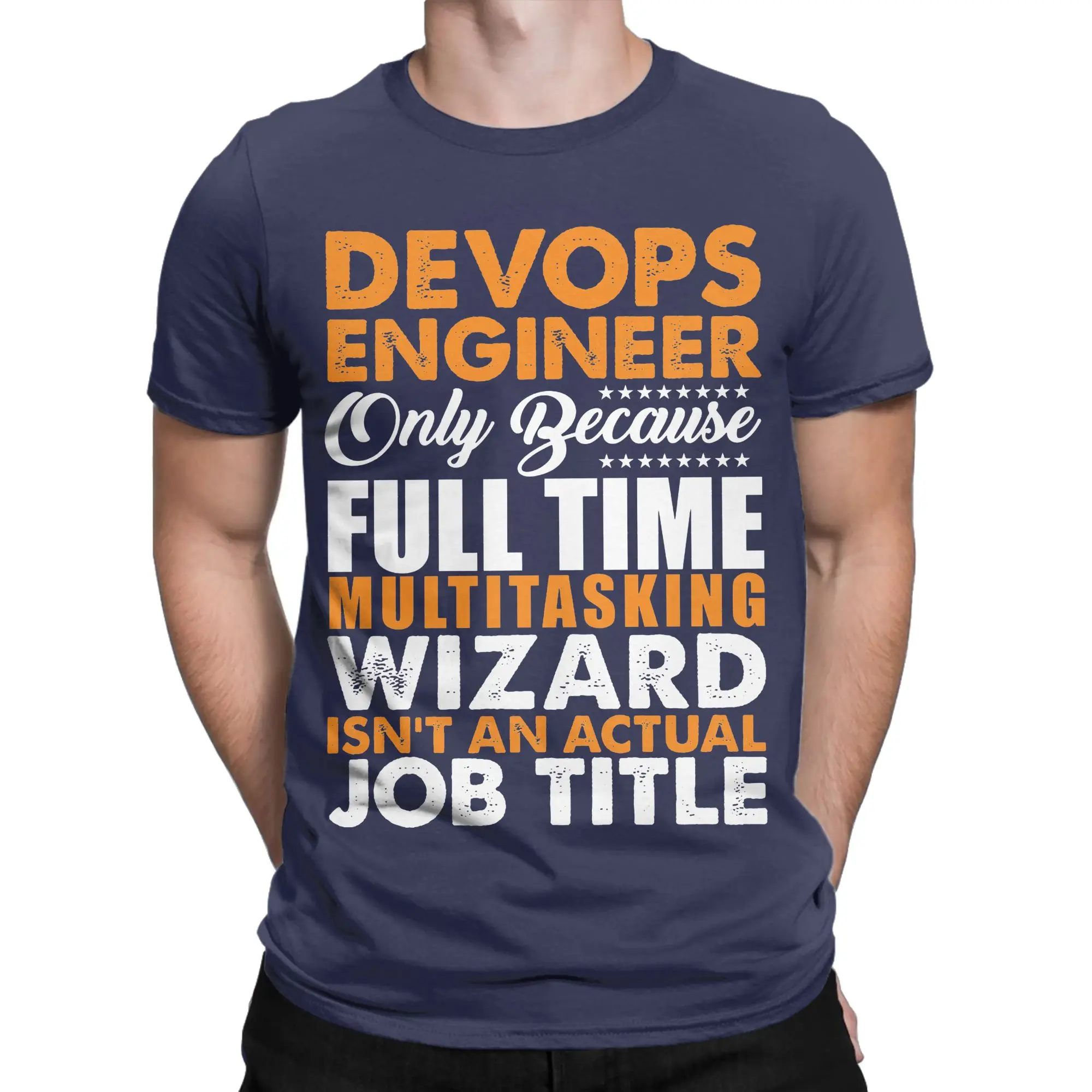 Devops Engineer Is Not An Actual Job Title T Shirt Funny Coder Programmer T-Shirt for Men Cotton Tee Shirt Gift Idea Tops