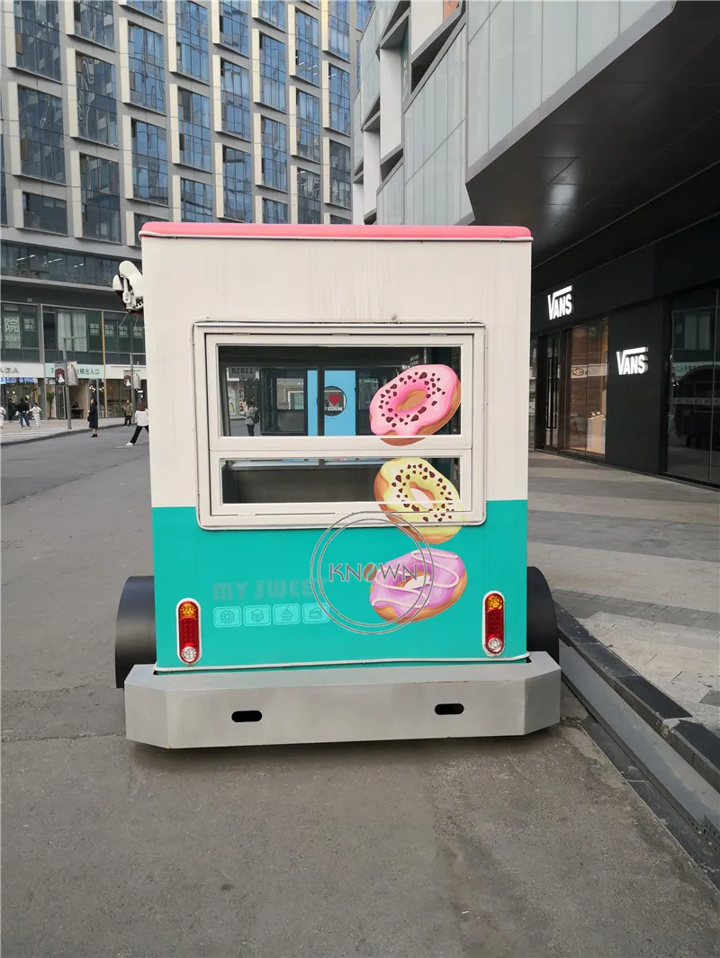 Jalan Mini Makanan Cepat truk kios dapur Hot Dog kereta penjual makanan Retro Trailer makanan Van