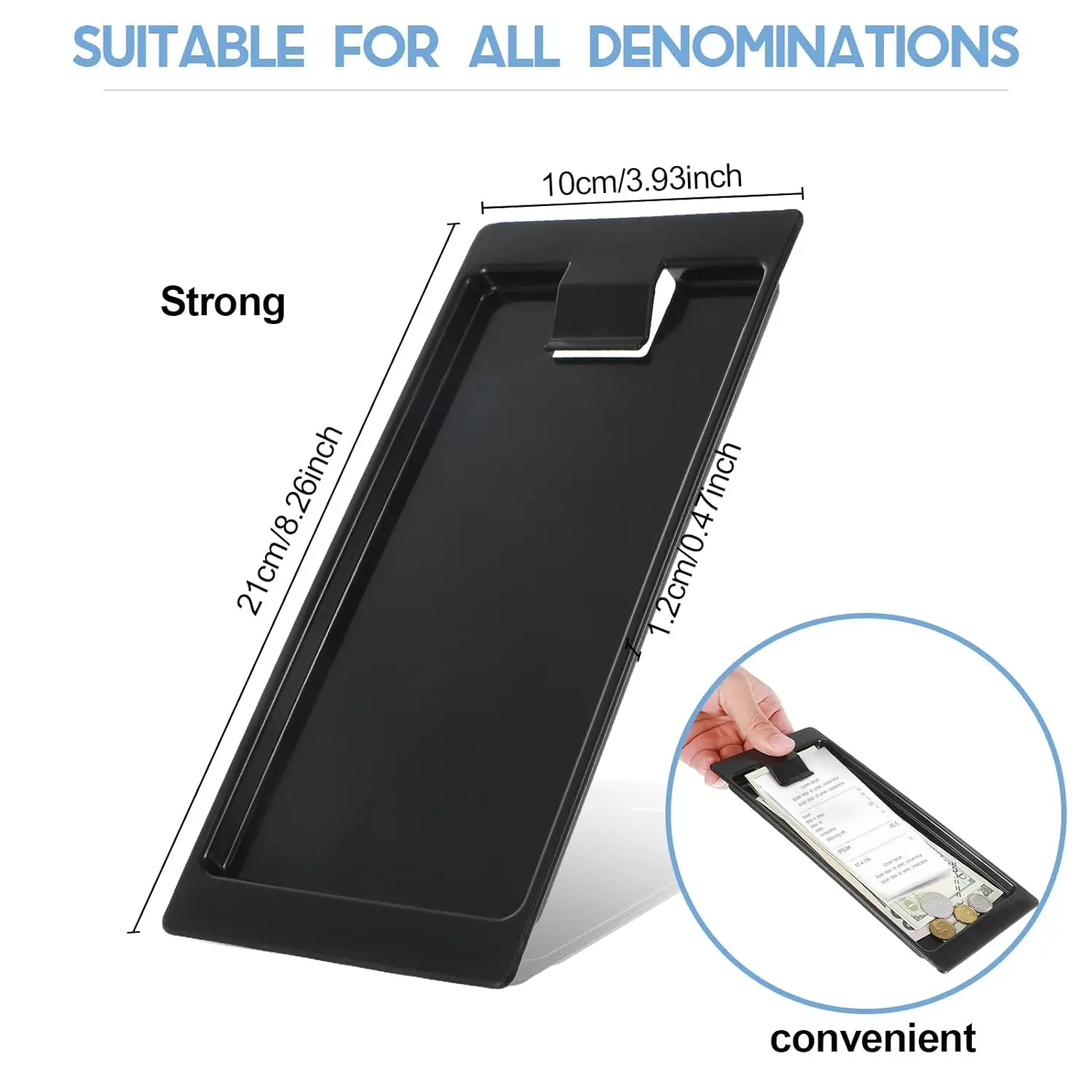 300Pcs Black Check Holders Check Presenters Trays Guest Check Tip Trays Waitress for Restaurants , Bars, Hotels