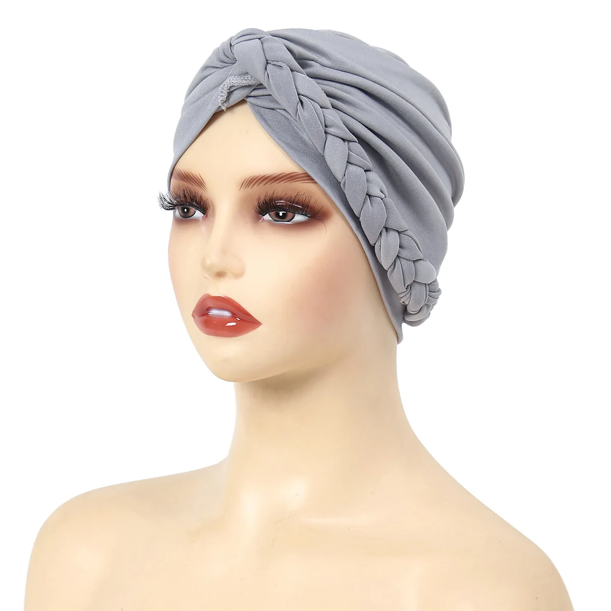 Multicolor Muslim Braid Hijab Cap Women Hat Hair Bonnet Head Scarf Wrap Cover Turban Hat For Women Ladies