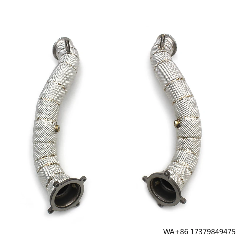 

Custom Engine Straight Header Downpipe for Mclaren 720S 4.0T 2018-2022 With Heat Shield Exhaust System SUS304 Free Flow Pipe