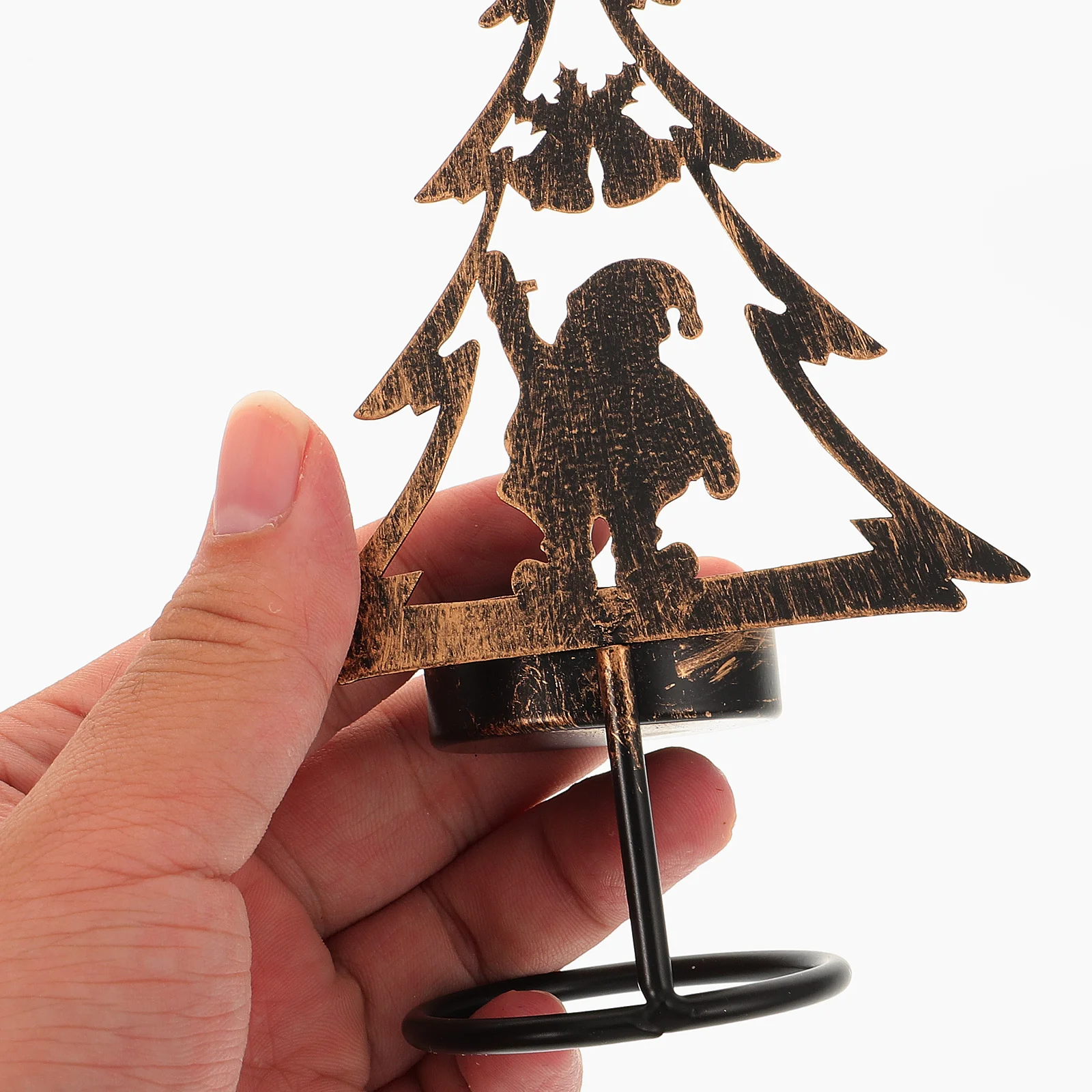 حامل فني حديدي لعيد الميلاد، ديكور منضدية معدني مصنوع يدويًا لحفلات عيد الميلاد، قطعة مركزية لتزيين المنزل