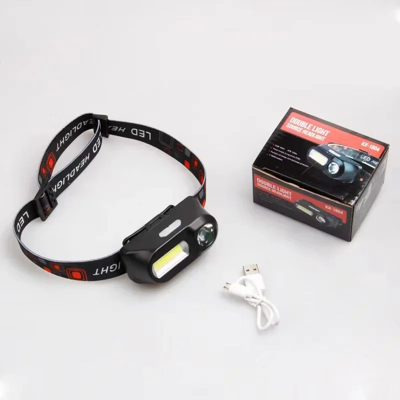 XPE+COB Multi Function Headlight LED Head Lamp Strong Light USB Charging Head Mounted Flashlight Outdoor Night Fishing Headlight