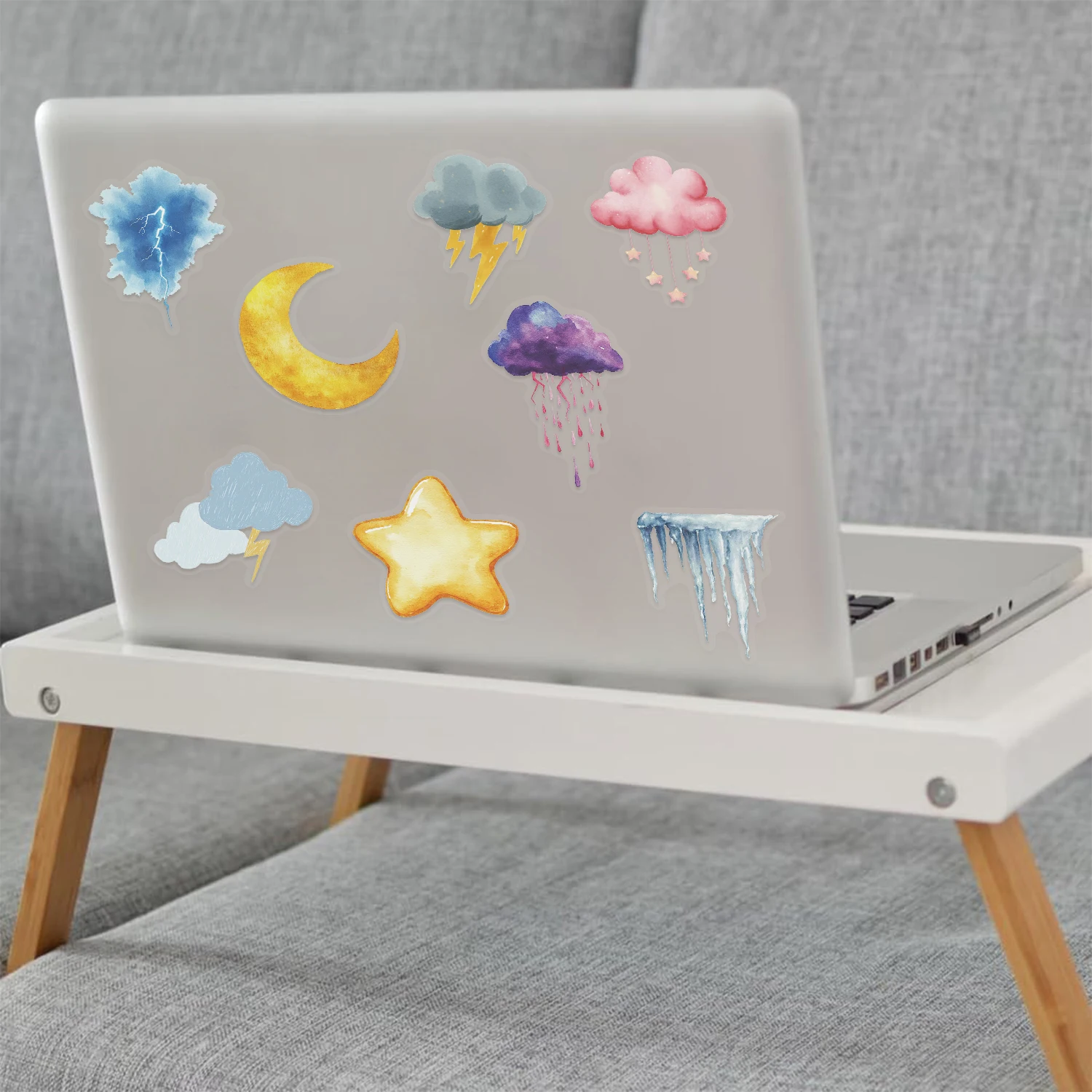 50 stuks aquarel weer transparante stickers esthetische natuurlijke stickers kawaii diy telefoon stationaire PET DIY sticker