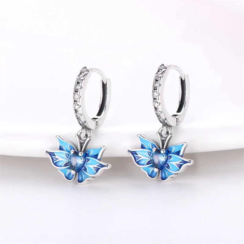 Boucles d'Oreilles Romantiques en Argent Sterling 925 pour Femme, Flocon de Neige, Étoile Brillante, Noël, Hiver, Bijoux Exquis pour ixde Mariage