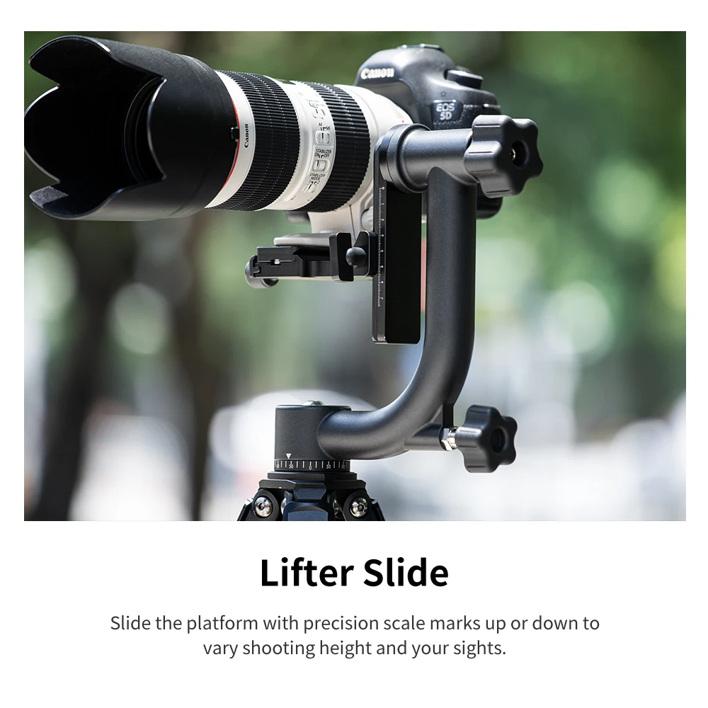 K&F Concept Tripod Head Aluminum Alloy 360 Degree Panoramic Gimbal Bird Tripod Head with 1/4 Standard Quick Release Plate