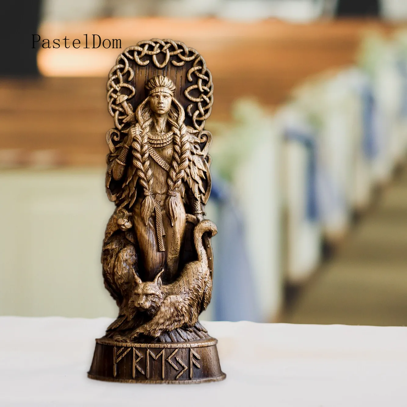 Viking Norse Goddess Freyja Freya Resin Statue, Scandinavian Pantheon Sculpture Ornament, Heathen Asatru Altar Home Decoration