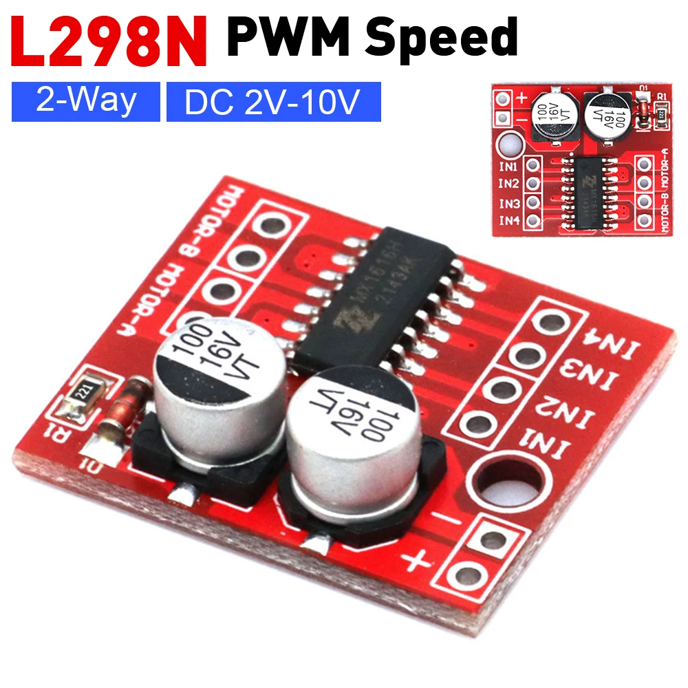 1-10pcs L298N 2-Way DC Motor Driver Module DC 2V-10V 1.5A Driver Board Module Dual H-Bridge Stepper Motor Driver Electronic Kit