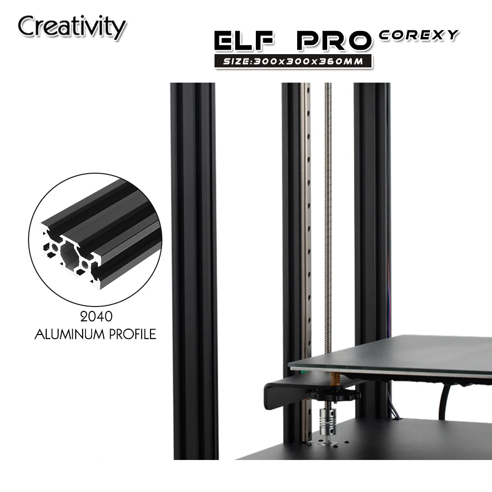 Creativity 3D Printer Corexy ELF Pro Printer Stable Frame Kit With TMC2208 Silent Drive Resume Power Off Cmagnet Build Plate