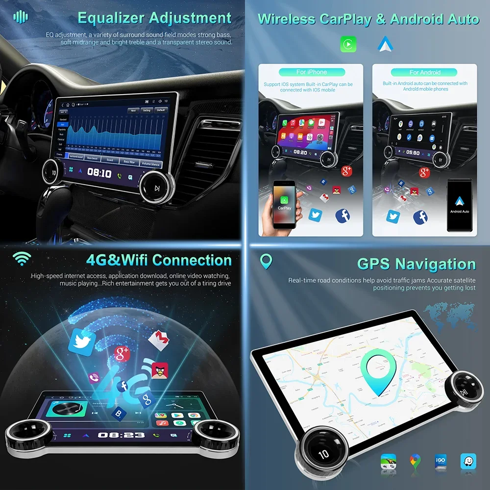 راديو تلقائي CarPlay Android 14 لاسلكي لميتسوبيشي أوتلاندر 3 2012 - 2018 4G سيارة الوسائط المتعددة نظام تحديد المواقع 2din