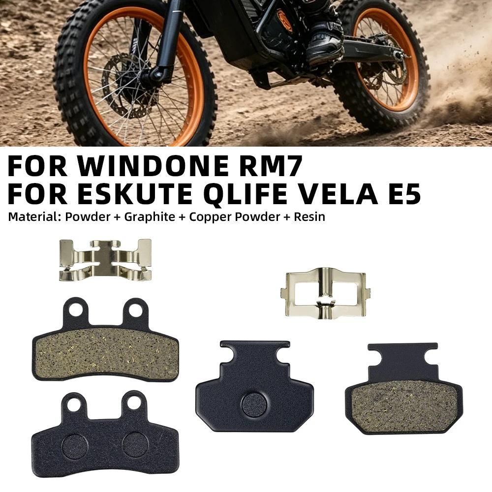 Motorcycles Brake Pads For Windone RM7 ESKUTE Qlife Vela E5 Front Rear Sets Graphite Copper E-Bikes Bicycle Electric Dirt Bike