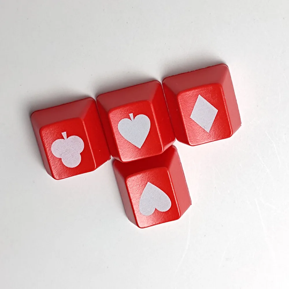 4 PCS Red ABS Keycaps Translucent Push-Button Cover Replacement R4 Poker Key Cover Keyboard Accessories