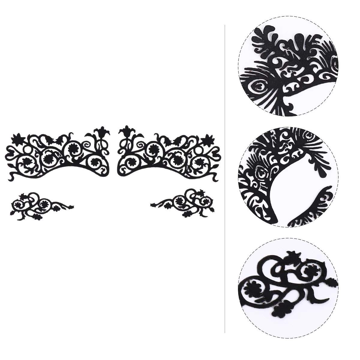 

5Pairs Eye Lace Stickers Eyeliner Decals Classic Design for Masquerade Balls Face Decals Eyeliner Stickers