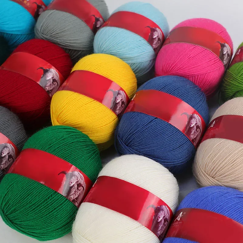 100% Wool Cashmere Yarn Hand-knitted Thread Yarn Ball Cardigan Hat Sweater 100% Wool Soft Thread Weaving Knitting Yarns 50g