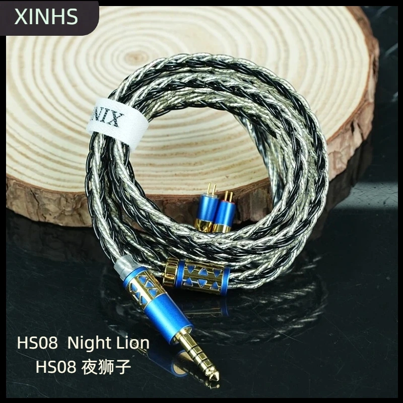 Cable de Actualización para Auriculares XINHS HS8 Night Lion de 8 Núcleos, Cinco Elementos + Lámina de Oro, Aleación Híbrida de Plata y Paladio de Alta Pureza