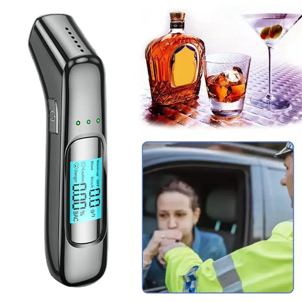 Breathalyzer Professional-Grade Accuracy Personal Alcohol LCD with Portable Tester Breathalyzer USB Alcohol Display U2K9