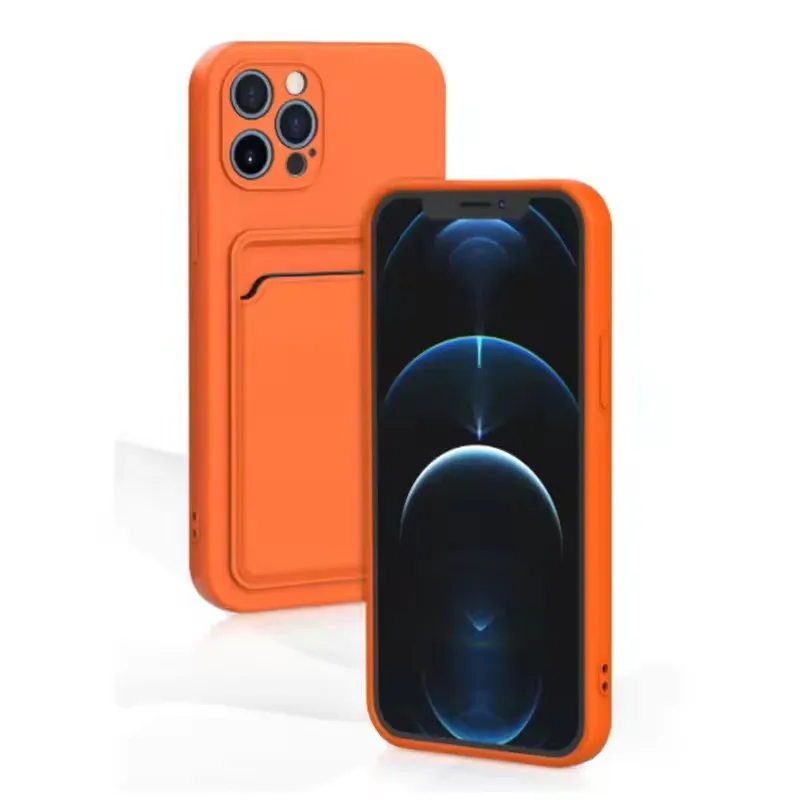 TPU Soft Card Pack Geïntegreerde Telefoonhoes voor iPhone 12 13 14 15 16 Plus 17 Pro Max Mat Zwart Achterpaneel Skin Feeling Telefoonhoesje