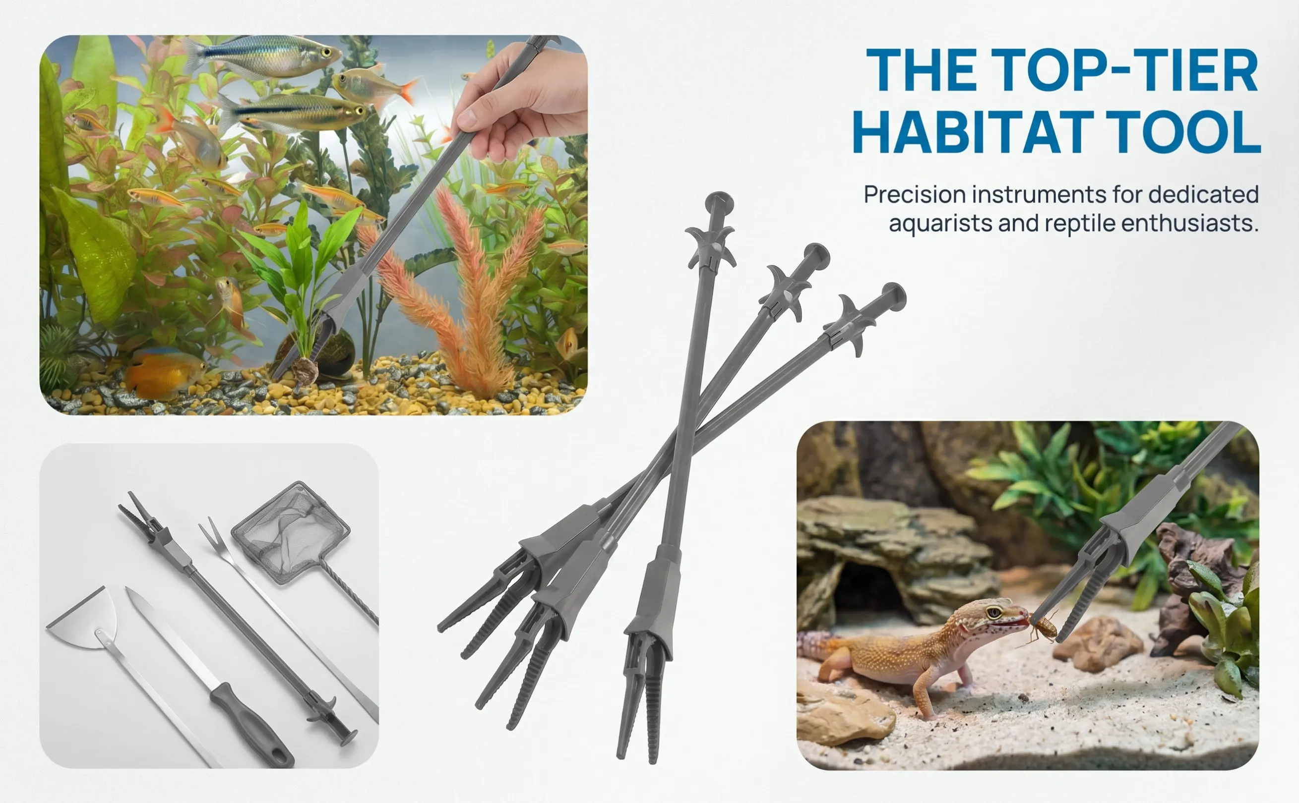 Planted Aquarium Care - 3 stuks hoogwaardige aquariumpincetten, met een