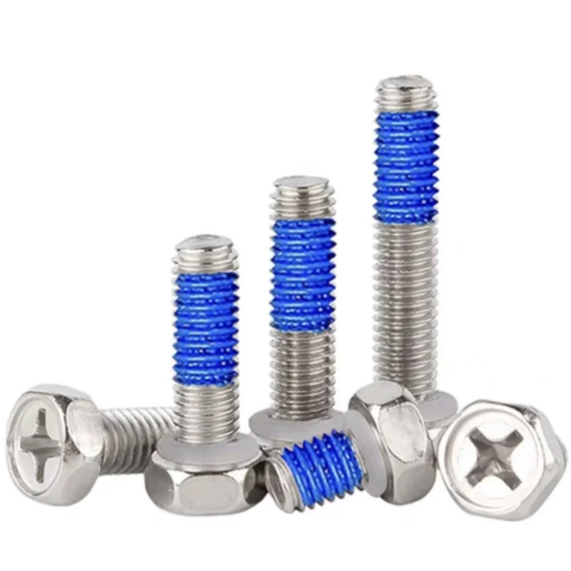 

10 Pcs M3 M4 M5 M6 M8 Screw 304 Phillips Head External Hexagon Recess Waterproof Sealing Ring With Adhesive To Prevent Loosening