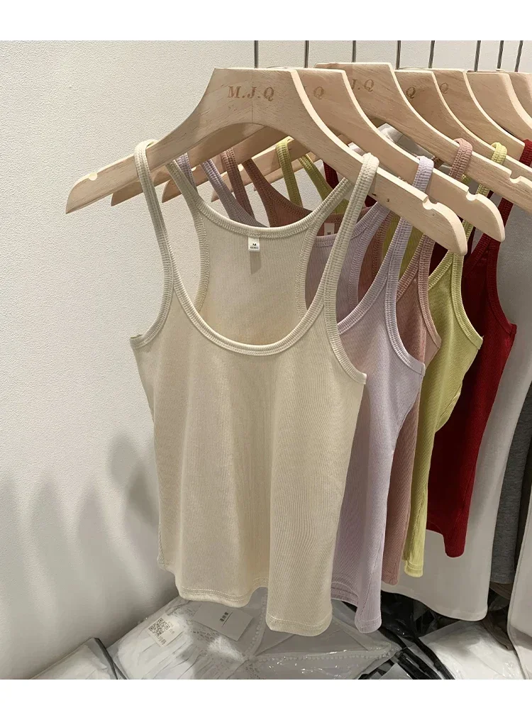 Layering Outerwear Tees 2026 Sommer Y2K Hot Girl Gestricktes Geripptes Damen-Camisole Figurformendes Ärmelloses Tanktop – Detail 7