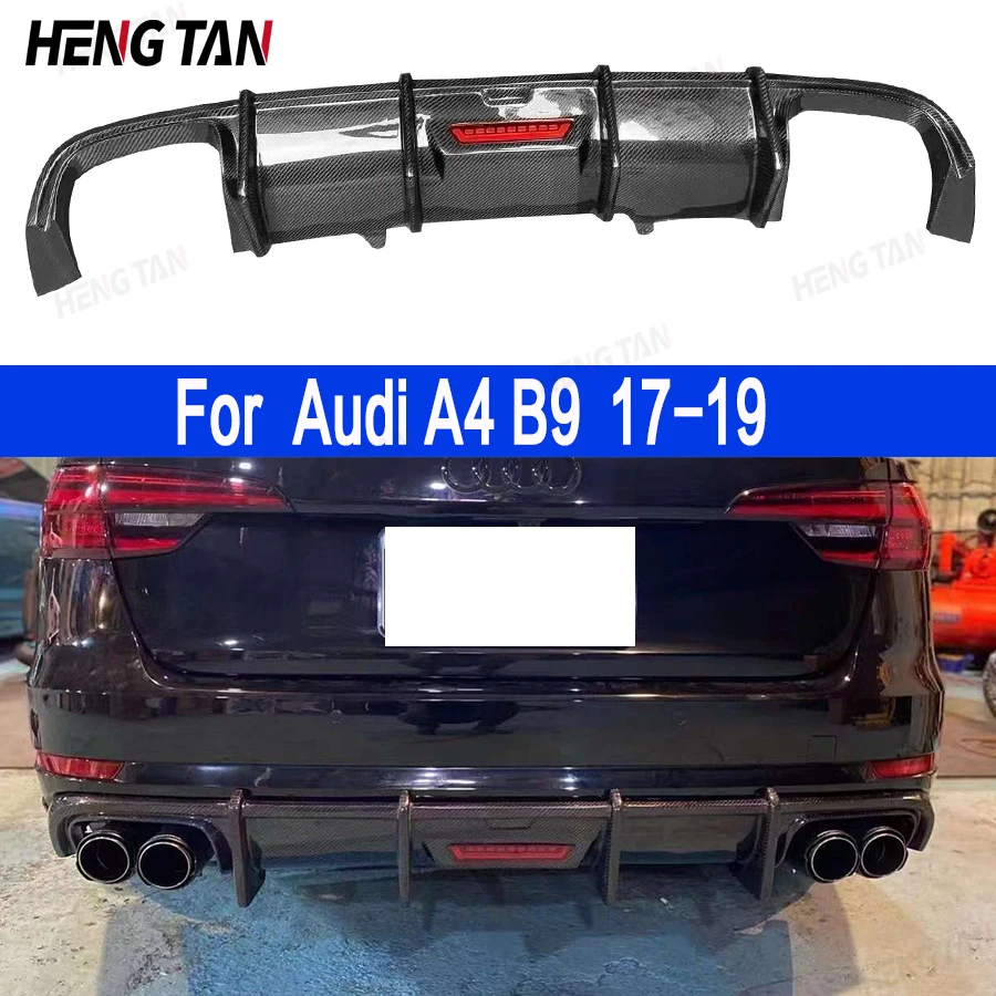 For Audi A4 A4 S4 B9 2017-2019 Carbon Fiber Back lip Car Rear Bumper Diffuser Rear Splitters Spoiler Back lip body kit