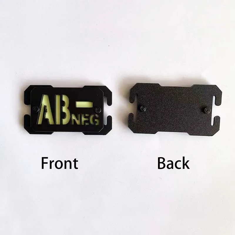 Blood Type Luminous Badge Molle Identify Tactical Patches,Equipment Attachment Applique Glow in night for Backpack,Helmet
